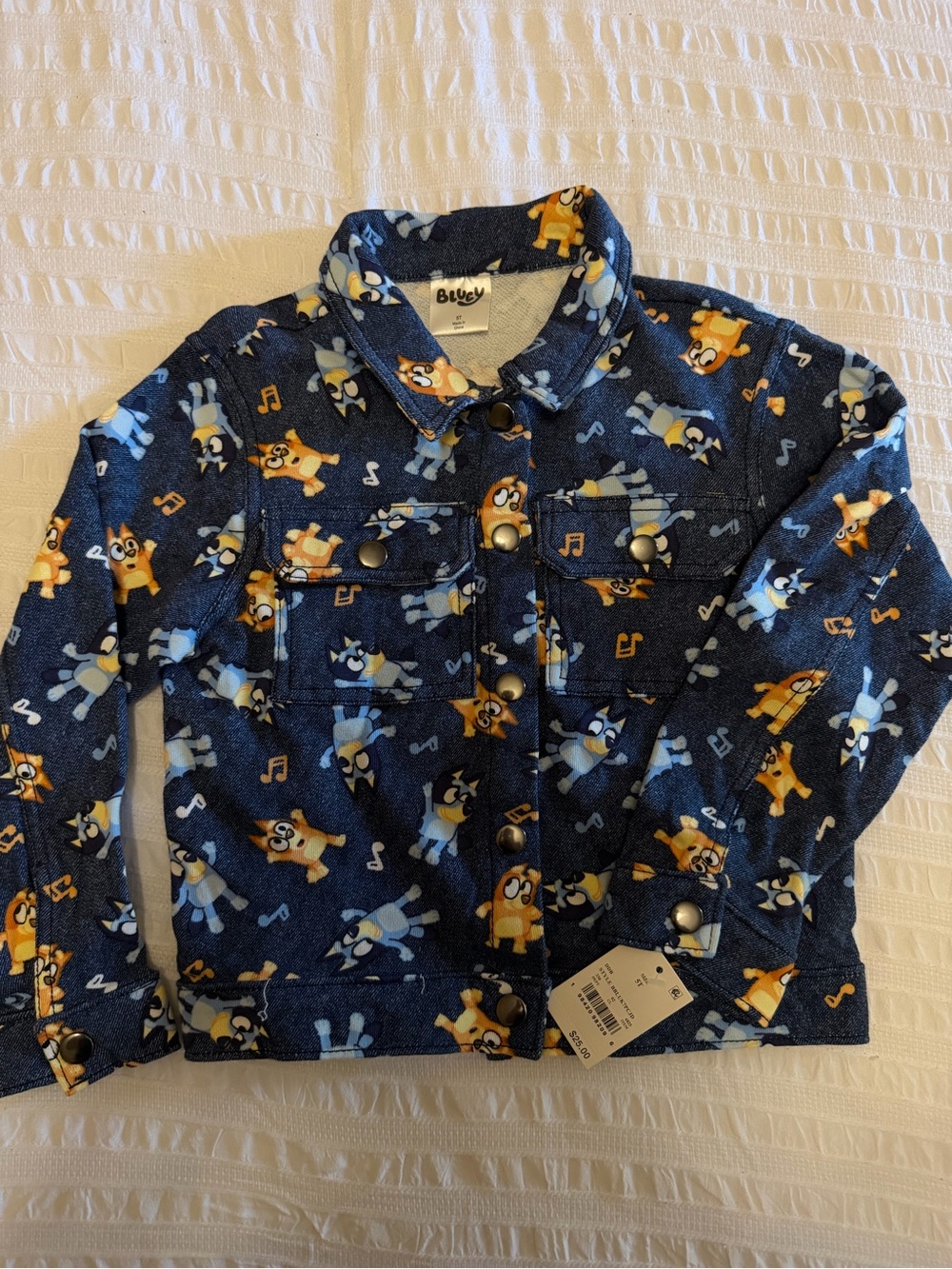 Bluey Kids Print Button Jacket